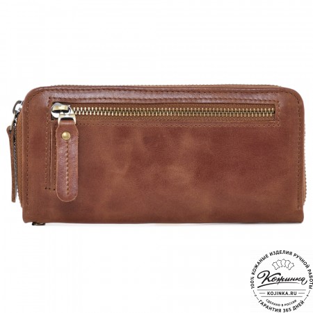  Кожаное портмоне Амстердам (рыжий антик)